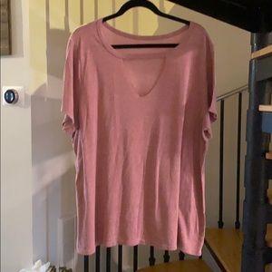 Lane Bryant Red Choker Neck Tee